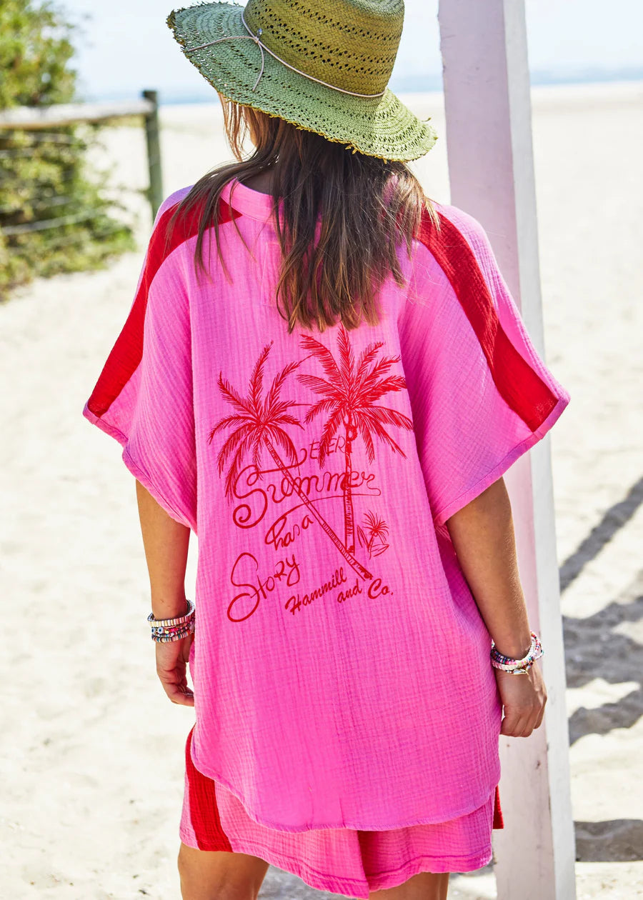 Resort Beach Shirt- Pink