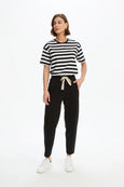 Barrel Leg Lounge Summer Pant- Black