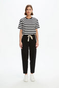 Barrel Leg Lounge Summer Pant- Black