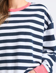 Vivid Crew- Navy/White Stripe