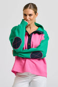 Collar Sweatshirt- Pink Combo
