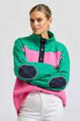 Collar Sweatshirt- Pink Combo