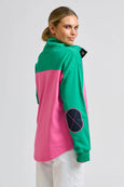 Collar Sweatshirt- Pink Combo