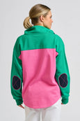 Collar Sweatshirt- Pink Combo