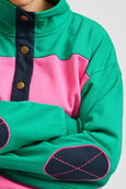 Collar Sweatshirt- Pink Combo