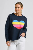 Amore Raw Sweatshirt - Navy / Heart