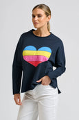 Amore Raw Sweatshirt - Navy / Heart