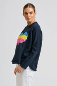 Amore Raw Sweatshirt - Navy / Heart