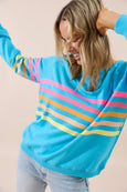 Forever Sweater- Summer Blue/Stripes