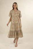 Yasmin Midi Dress- Almond