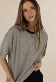 Bestie Stripe Tee- Midnight