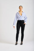 The Oversized Boyfriend Shirt - Navy/White Stripe