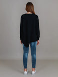Weslie Long Sleeve Asymmetrical Cardigan-Black
