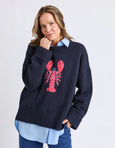 Lobster Intersaid Knit- Classic Navy