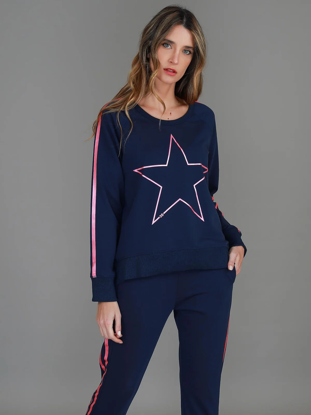 Vittoria Raglan Sweat- Ink/Pink