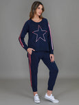 Vittoria Raglan Sweat- Ink/Pink