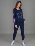 Vittoria Raglan Sweat- Ink/Pink