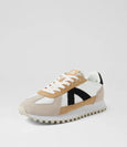 Gate White Tan Black Grey-Suede Nylon Sneakers