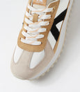 Gate White Tan Black Grey-Suede Nylon Sneakers