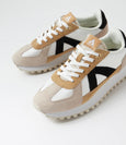 Gate White Tan Black Grey-Suede Nylon Sneakers
