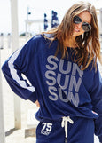 Sun Towelling Longer Sweat- Navy