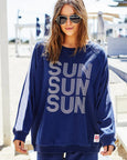 Sun Towelling Longer Sweat- Navy