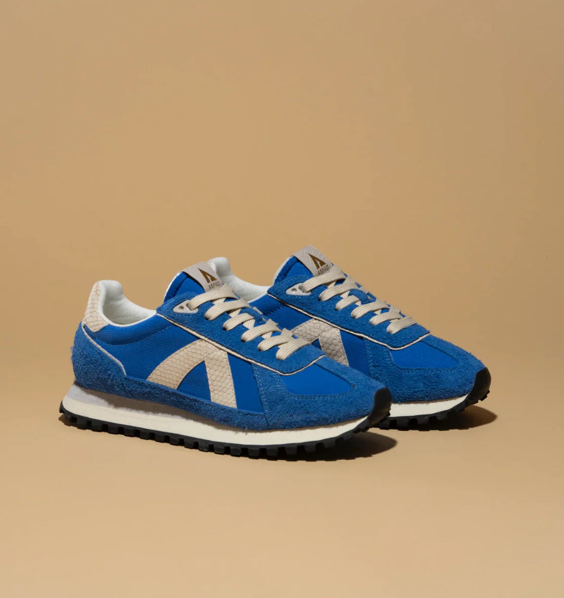 Gate Blue/ Grey Snake- Suede Nylon Sneakers