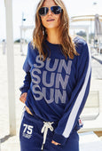 Sun Towelling Longer Sweat- Navy