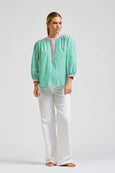 Mary Shirt - Green/Pink Stripe Combo