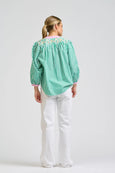 Mary Shirt - Green/Pink Stripe Combo