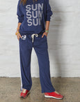 Sun Towelling Pant- Navy