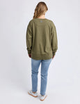 Effortless Contrast Crew- Moss