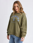 Effortless Contrast Crew- Moss
