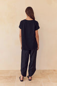 Cotton Contrast Linen Top