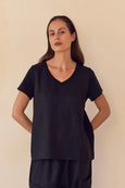 Cotton Contrast Linen Top