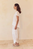 Cotton Contrast Linen Top