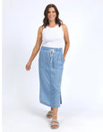 Penny Utility Skirt- Mid Wash Blue