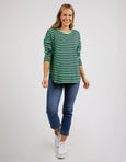 Lauren L/S Tee Stripe Meadow/Navy Stripe