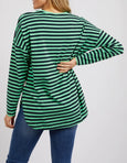 Lauren L/S Tee Stripe Meadow/Navy Stripe