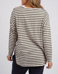 Lauren Long Sleeve Powder Pink & Khaki Stripe