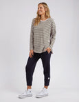 Lauren Long Sleeve Powder Pink & Khaki Stripe