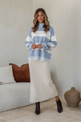 Tilly Stripe Knit- Blue/White