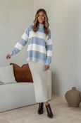 Tilly Stripe Knit- Blue/White