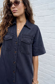 Bonnie Relaxed Shirtdress- Washed Black