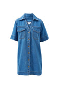 Bonnie Relaxed Shirtdress- Fresh Indigo
