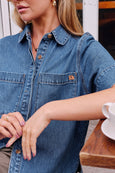 NOA Short Sleeve Shirt- Fresh Indigo
