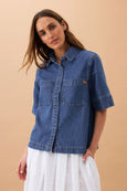 NOA Short Sleeve Shirt- Fresh Indigo