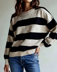 Eliza Stripe Knit- Choc/Latte