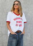 Sunshine State Of Mind Ringer Tee- White