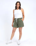 Emma Relaxed Denim Short- Khaki